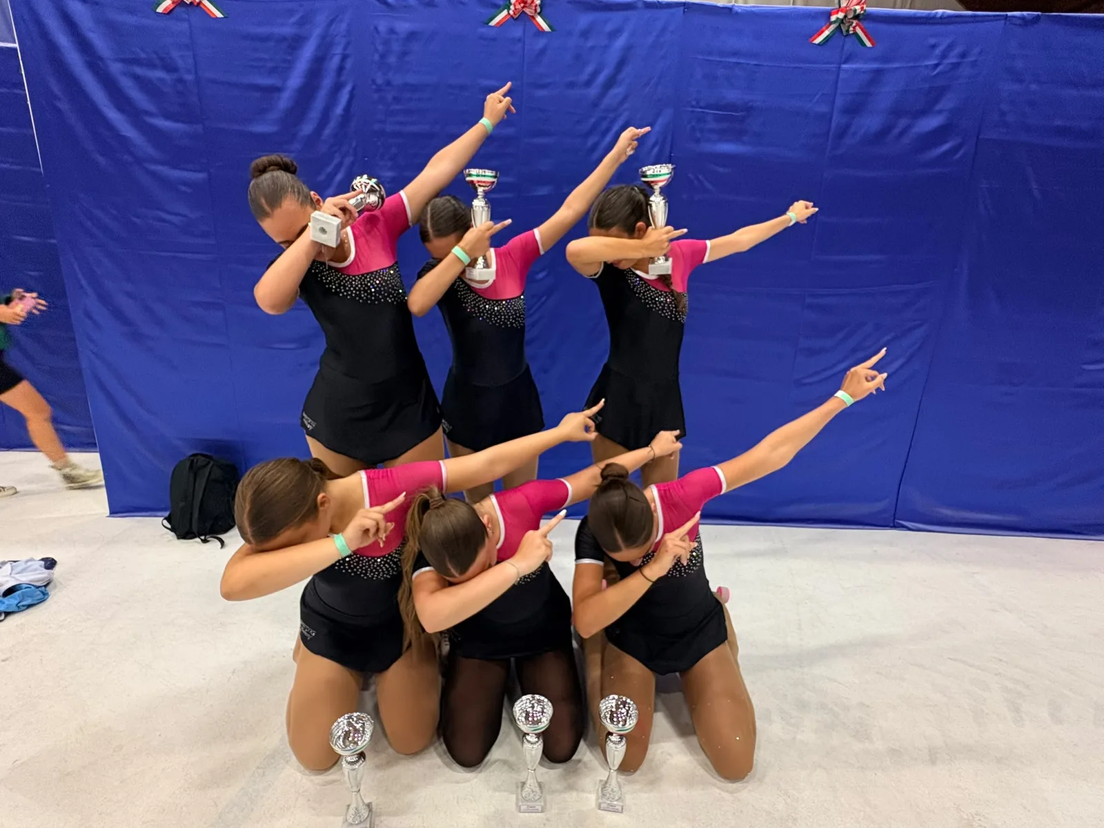 Il gruppo show della Skating Academy in formazione